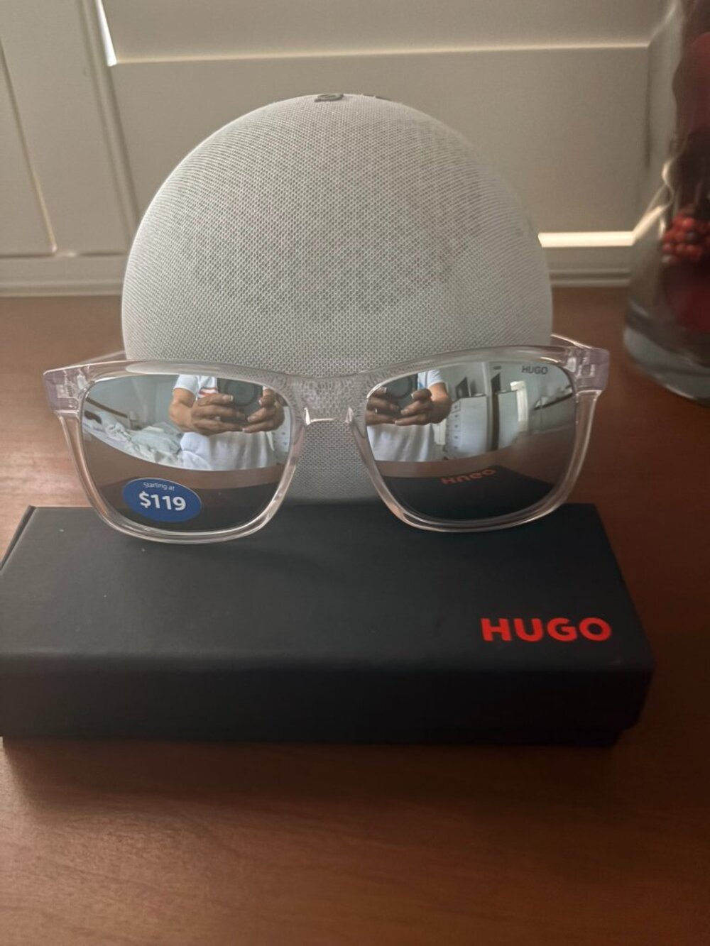 HUGO Boss Crystal Clear Mirrored Sunglasses 51-17-145 w/ Case